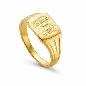 Missoma x Lucy Williams Gold Square Coin Signet Ring